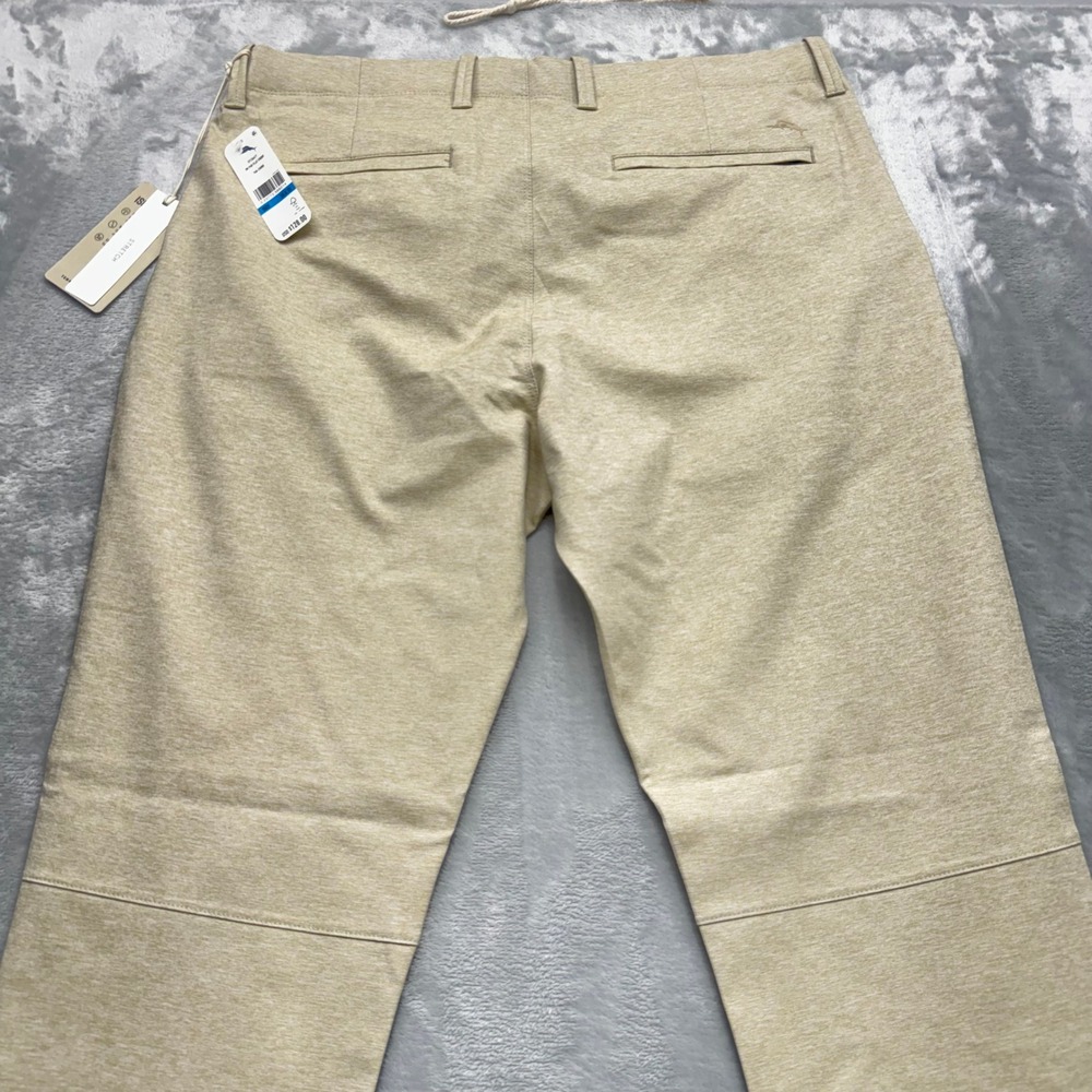 New Tommy Bahama IslandZone Pants Mens 36x32 Tan Stretch On Par Golf Chino UPF - Picture 4 of 15